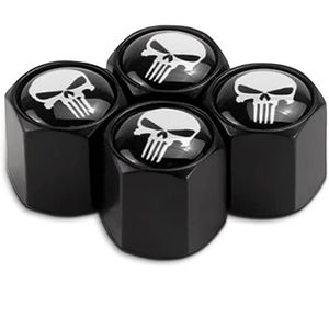 4 Punisher tire valve caps